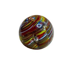 MCM Vintage Multicolor Swirl Blown Glass Paper weight